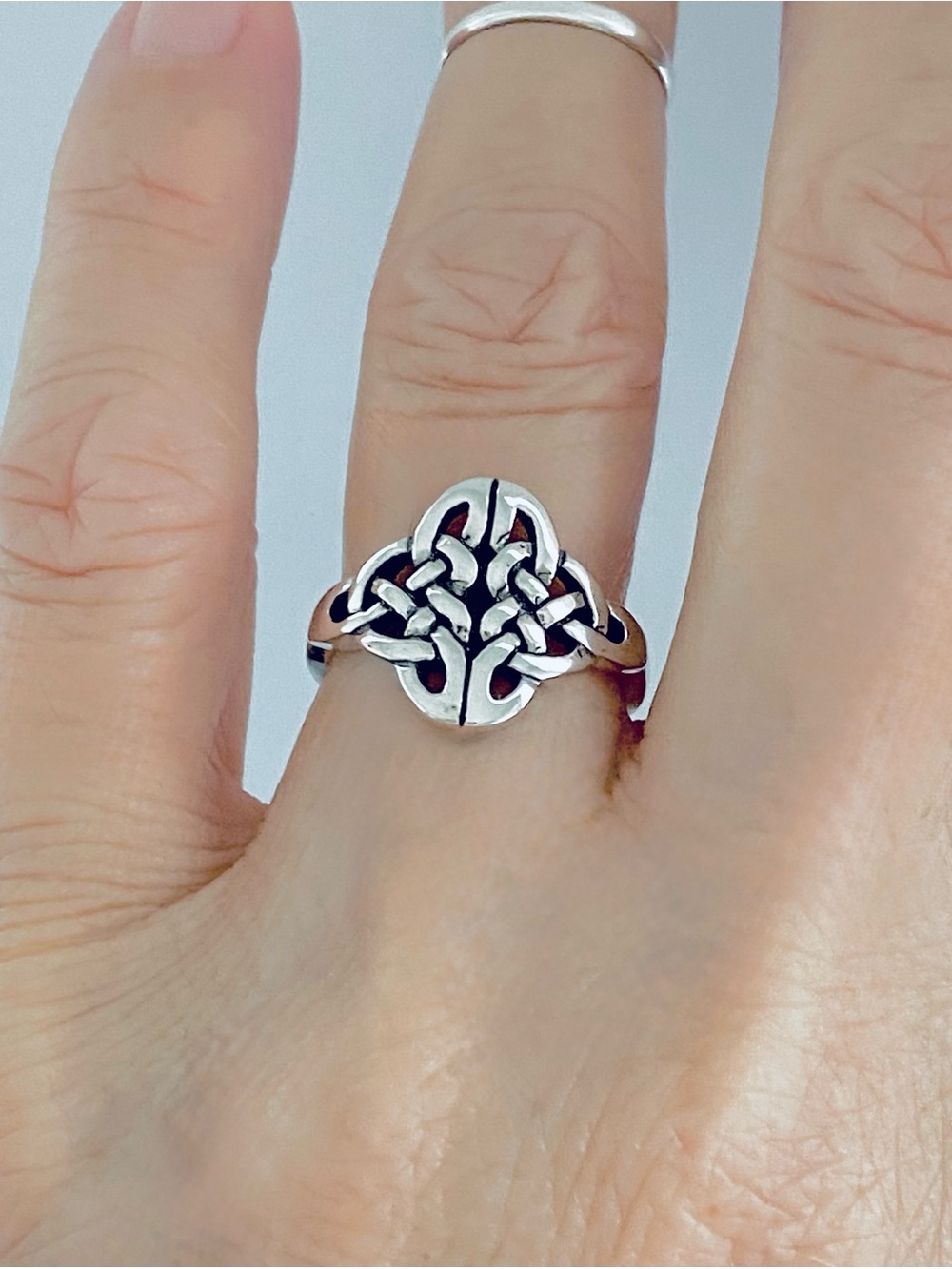 Sterling Silver Endless Celtic Knot Ring, Weave Trinity Love Knots Jewelry